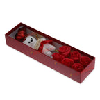 Tied Ribbons Rose Flower Artificial With Teddy - Valentines Day Gift Box | Grocsy