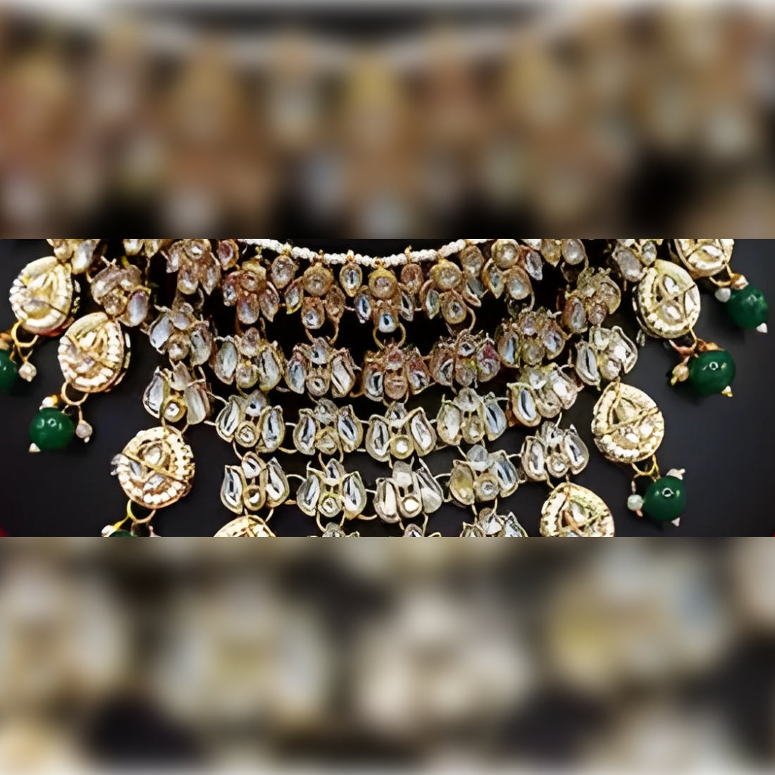 Jewel City Kundan Choker Necklace Set with Maang Tikka & Jhumka Earrings - Traditional Indian Bridal Jewelry Collection Gold-Plated | Grocsy