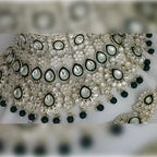 Jewel City Luxurious Green Kundan Bridal Set - Complete Semi Wedding Jewelry Collection with Pearl Embellishments | Grocsy
