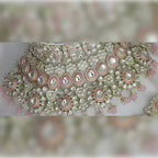 Jewel City Luxurious Rose Quartz Kundan Bridal Set - Complete Semi Wedding Jewelry Collection with Pearl Embellishments | Grocsy