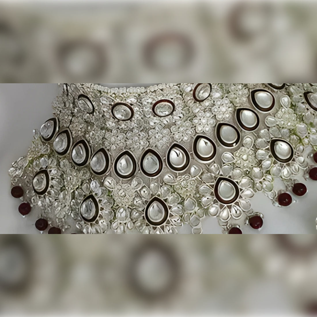 Jewel City Luxurious Maroon Kundan Bridal Set - Complete Semi Wedding Jewelry Collection with Pearl Embellishments | Grocsy