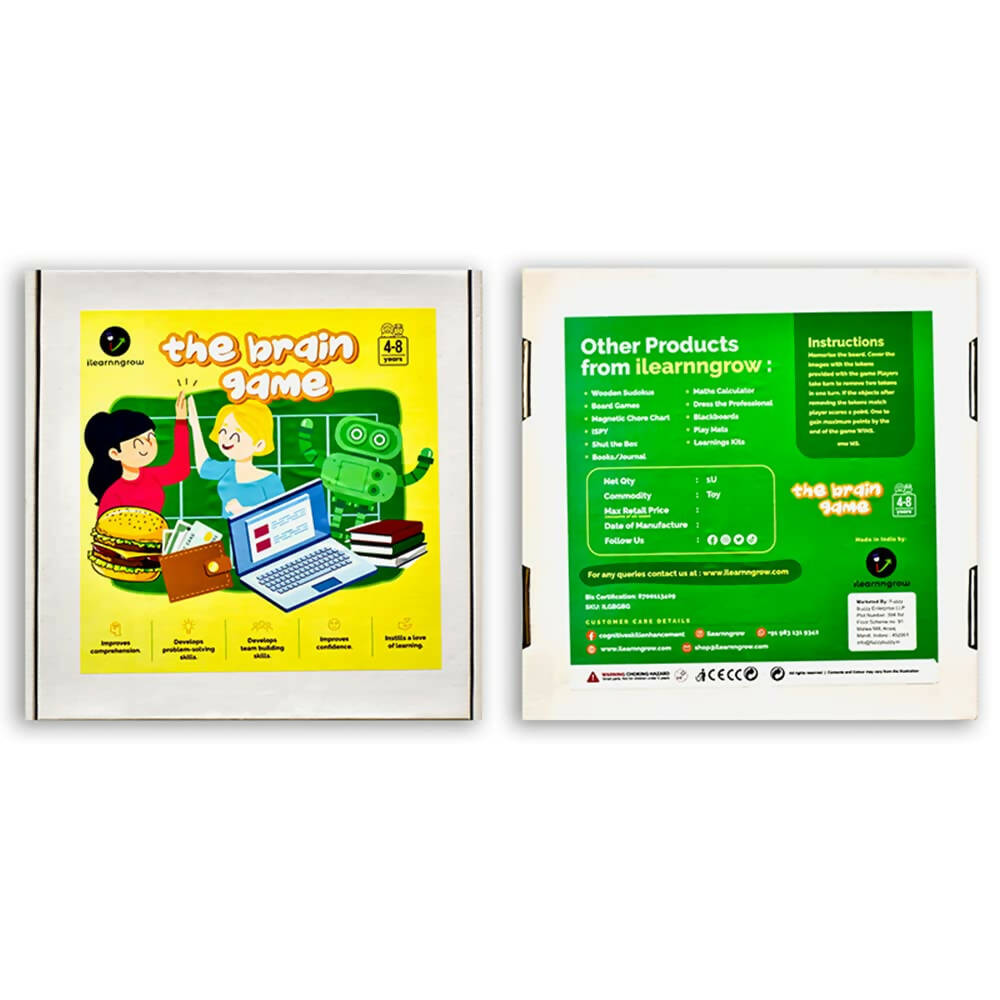 iLearnngrow Kid's Brain Board Game to Improve Memory and Observation Skills for Age 5 - 10 Years | Grocsy