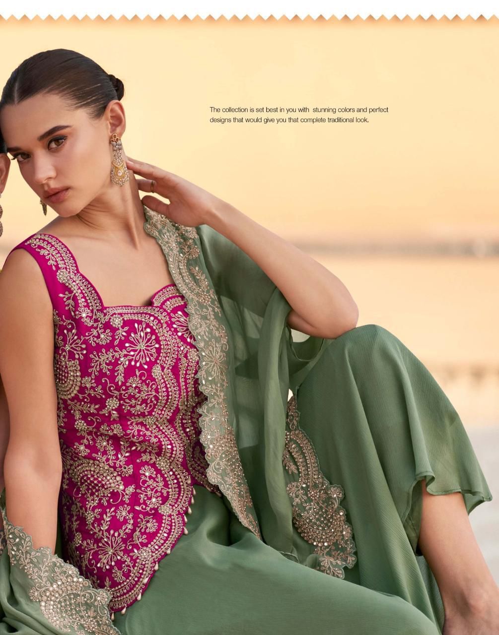 Aarshi Fashions Pink Chinon Wedding Gowns | Grocsy
