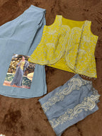 Aarshi Fashions Yellow Chinon Wedding Gowns | Grocsy