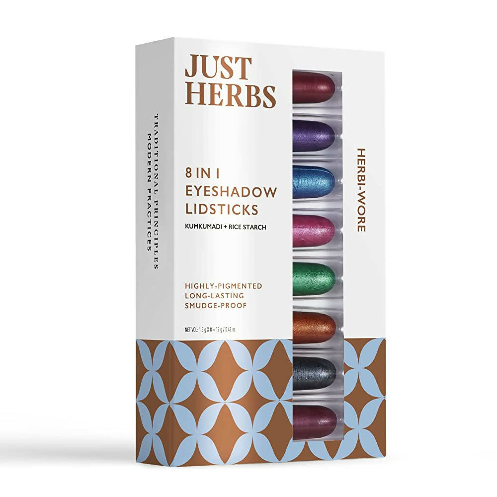 Just Herbs 8 In 1 Eye Shadow Lidsticks Highly-Pigmented Long-Lasting Smudge-Proof - Herbi-Wore | Grocsy