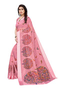 Vamika Linen Satin Border Peach Bollywood Style Saree | Grocsy