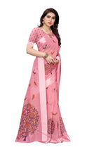 Vamika Linen Satin Border Peach Bollywood Style Saree | Grocsy
