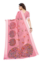 Vamika Linen Satin Border Peach Bollywood Style Saree | Grocsy
