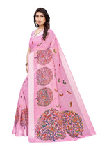Vamika Linen Satin Border Pink Bollywood Style Saree | Grocsy