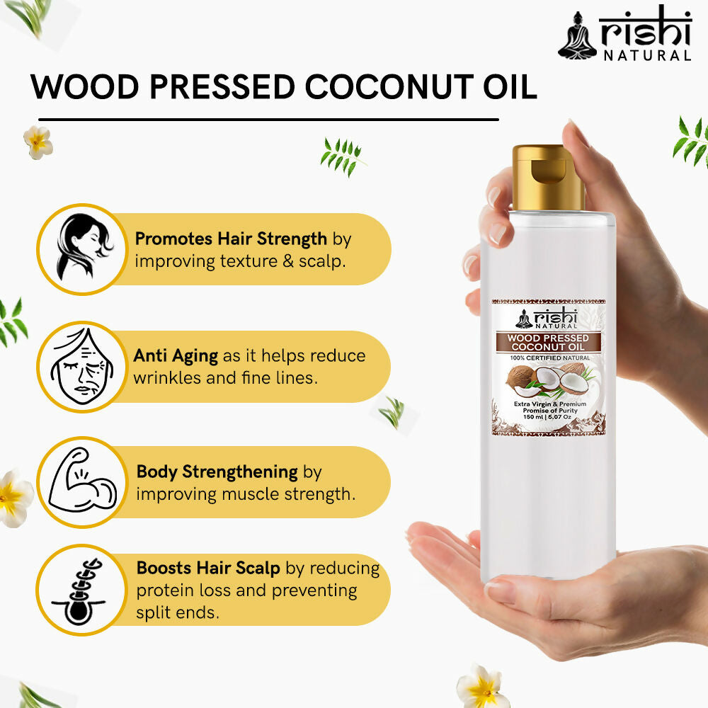 Rishi Natural Coconut Oil Wood Pressed Skin And Hair | Grocsy