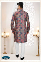 Joban Fashion Men's Cream Base Straight Rayon Thread And Sequence Embroidery All Over Kurta Set | Grocsy