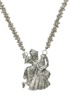 Mominos Fashion Johar Kamal Oxidised Silver-Plated Brass Finish Radha Kishan Long Necklace For Women | Grocsy