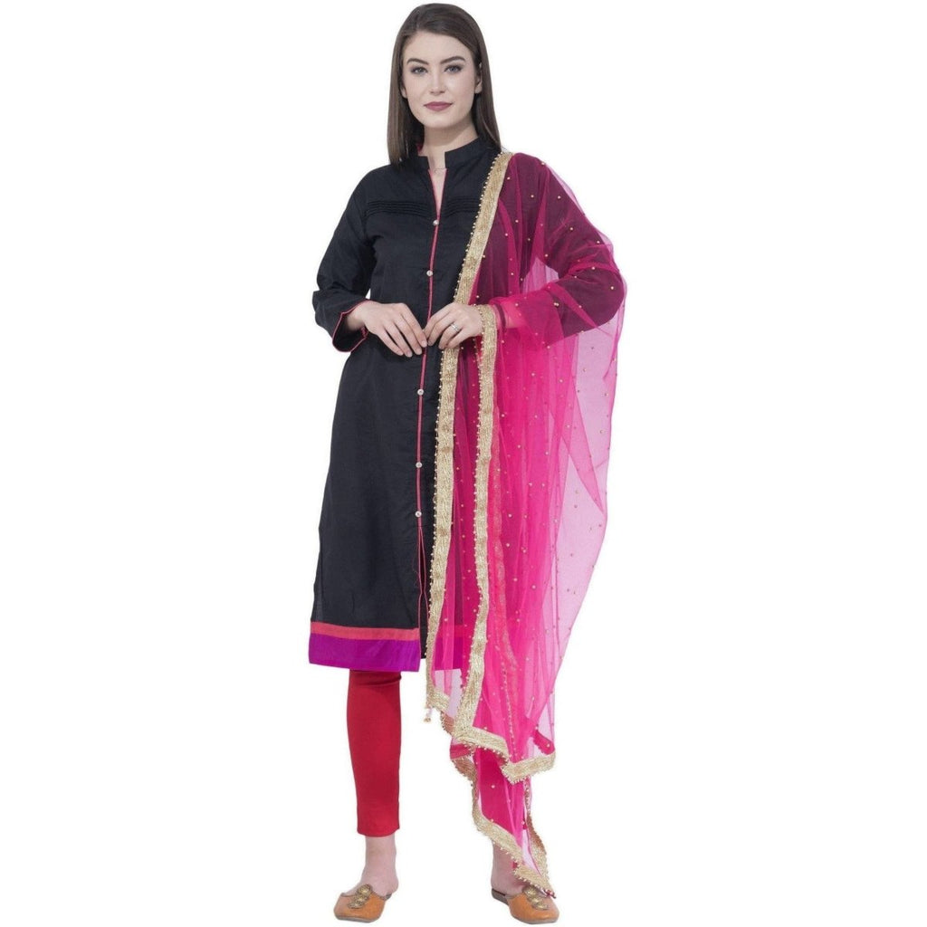 A R Silk Magenta Color Net Moti Dupattas and Chunnis | Grocsy