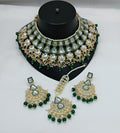 Jewel City Kundan Choker Set with Pearl Tassels - Premium Glass Cut Stone Wedding Collection | Grocsy