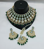 Jewel City Kundan Choker Set with Pearl Tassels - Premium Glass Cut Stone Wedding Collection | Grocsy