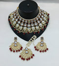 Jewel City Kundan Choker Set with Pearl Tassels - Premium Glass Cut Stone Wedding Collection | Grocsy