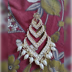Jewel City Elegant Layered Kundan Pearl Earrings - Handcrafted Multi-Tier Chandbali Jhumkas - Bridal Wedding Statement Jewelry | Grocsy