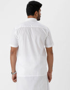 Ramraj Cotton Mens Half Sleeve Luxury Cotton White Shirt | Grocsy