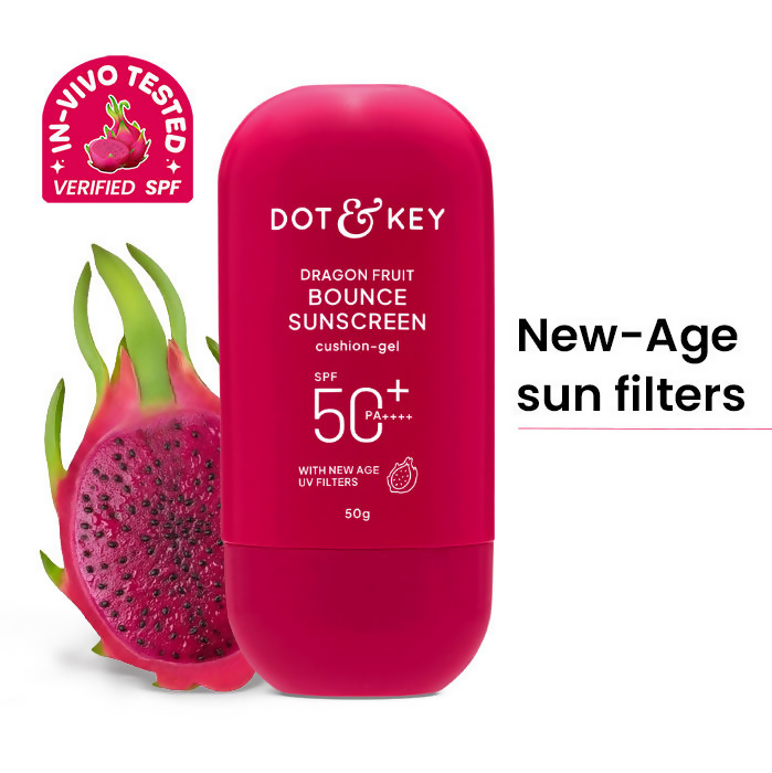 Dot & Key Dragon Fruit Bounce Sunscreen In-Vivo Tested SPF 50+ PA++++, With New-Age UV Filters | Grocsy