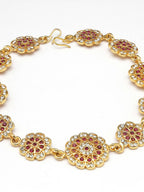 NVR Women's Gold-Polished Traditional Meenakari Stones Trending Matha Patti | Grocsy