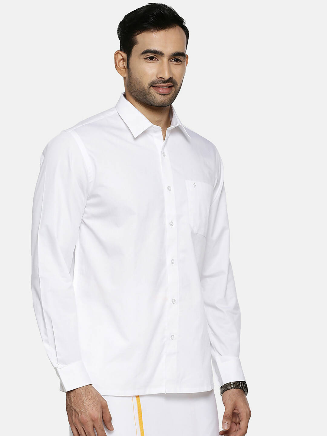 Ramraj Cotton Mens Full Sleeve White Shirt Plus Size | Grocsy