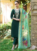 Vegaa Fashion Green Viscose Rayon Embroidered Salwar Suit | Grocsy