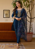 Vegaa Fashion Navy Blue Viscose Silk Beads Work Desginer Suit | Grocsy