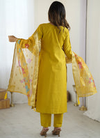 Vegaa Fashion Yellow Viscose Silk Beads Work Desginer Suit | Grocsy