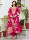 Vegaa Fashion Pink Viscose Silk Beads Work Desginer Suit | Grocsy