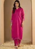 Vegaa Fashion Pink Embroidered Cotton Silk Kurti Suit | Grocsy