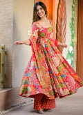 Vegaa Fashion Orange Muslin Printed Designer Palazzo Suit | Grocsy
