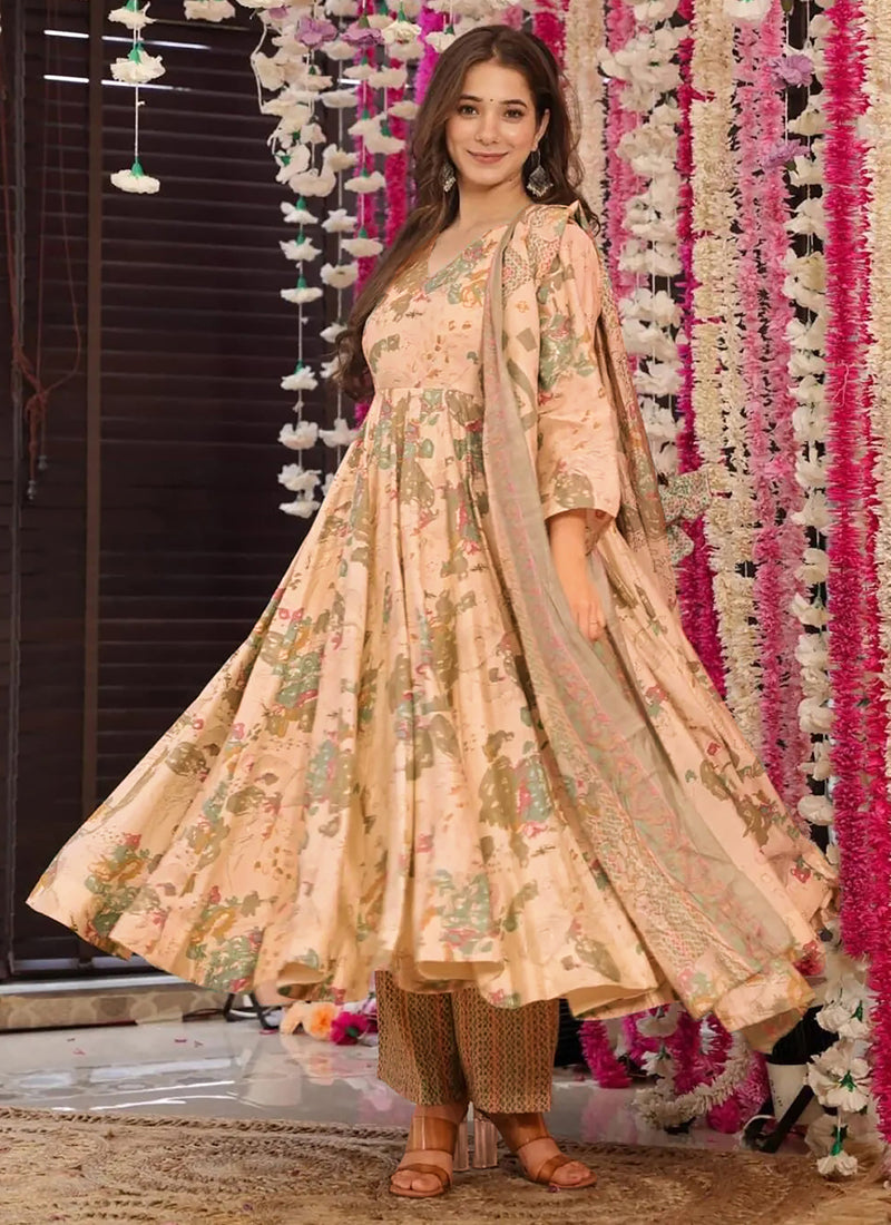 Vegaa Fashion Off White Muslin Printed Designer Palazzo Suit | Grocsy