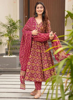 Vegaa Fashion Red Muslin Printed Designer Palazzo Suit | Grocsy