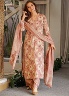 Vegaa Fashion Light-Pink Printed Cotton Salwar Suit | Grocsy
