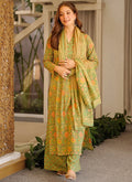 Vegaa Fashion Green Printed Cotton Salwar Suit | Grocsy