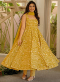 Vegaa Fashion Yellow Printed Muslin Salwar Suit | Grocsy