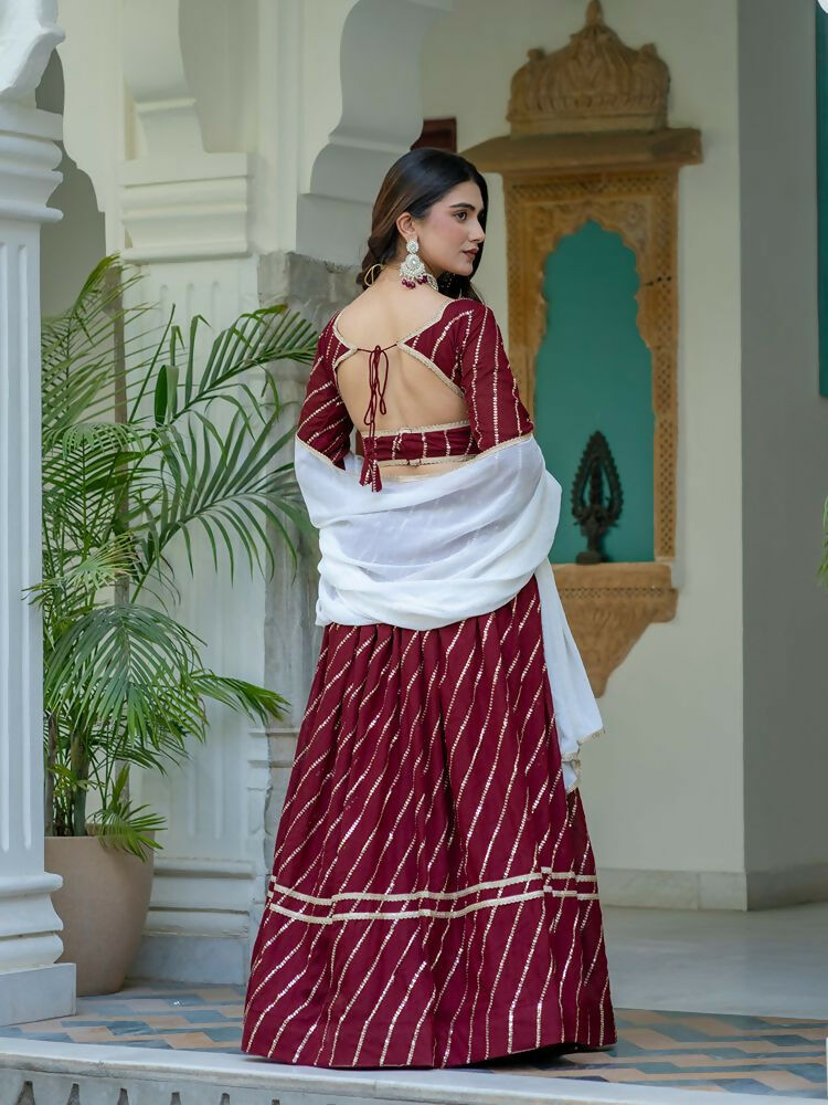 Lehenga Mart Maroon Designer Wedding Wear Lehenga Choli | Grocsy