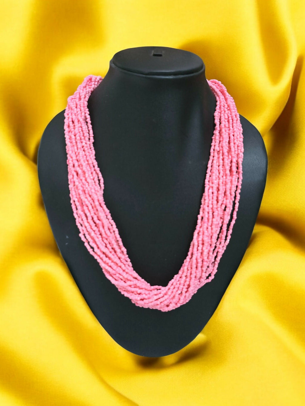 Inhanns Handmade Beaded Multilayer Necklace, 20 Layers - Light Pink | Grocsy