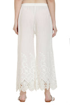 PAVONINE White Color Chikankari Lace Scalloped Hem Cotton Fabric Sharara | Grocsy