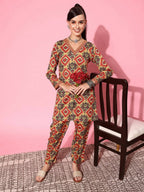 Ahalyaa Women's Traditional Wear Co-ods - Mustard | Grocsy