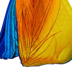 Vamika Blue & Yellow Desinger China Chifon With Piping And Lace Saree | Grocsy