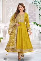 Joban Fashion Chanderi Lil Green Color Kurta Set | Grocsy
