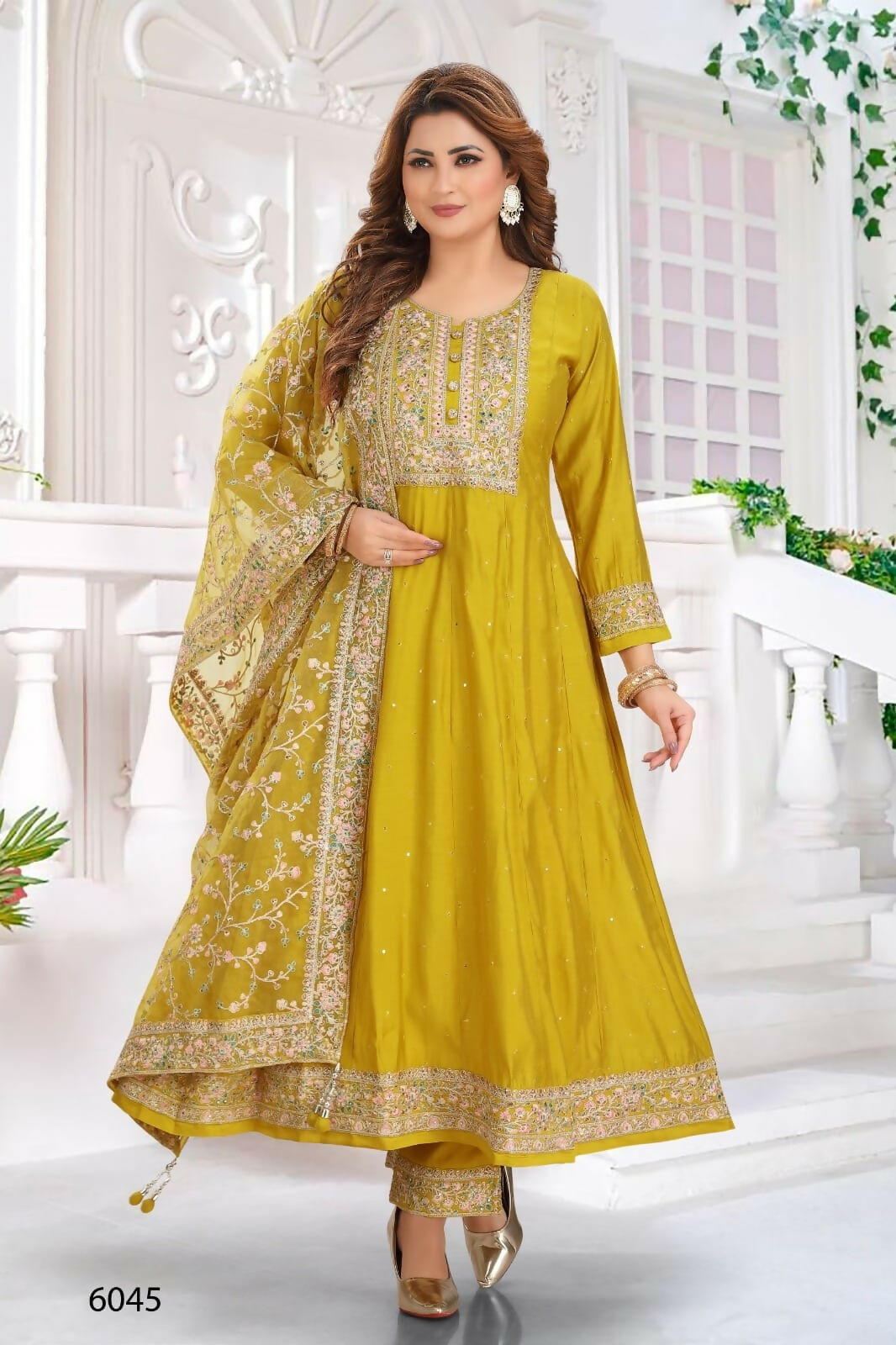 Joban Fashion Chanderi Lil Green Color Kurta Set | Grocsy