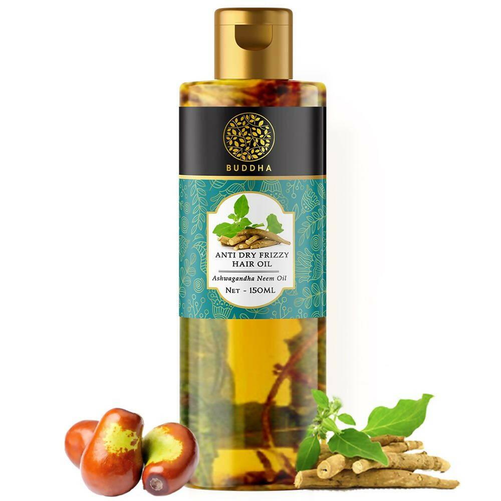 Buddha Natural Anti Dry Frizzy Hair Oil - For Instant Shine, Smoothness & Soft Hair | Grocsy