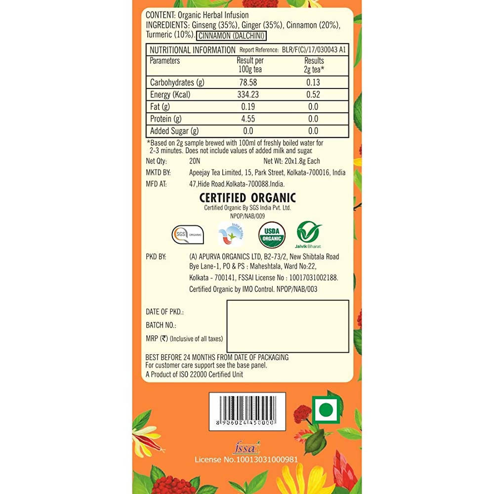 Typhoo Cleansing Organic Root Remedy Tea Bags | Grocsy