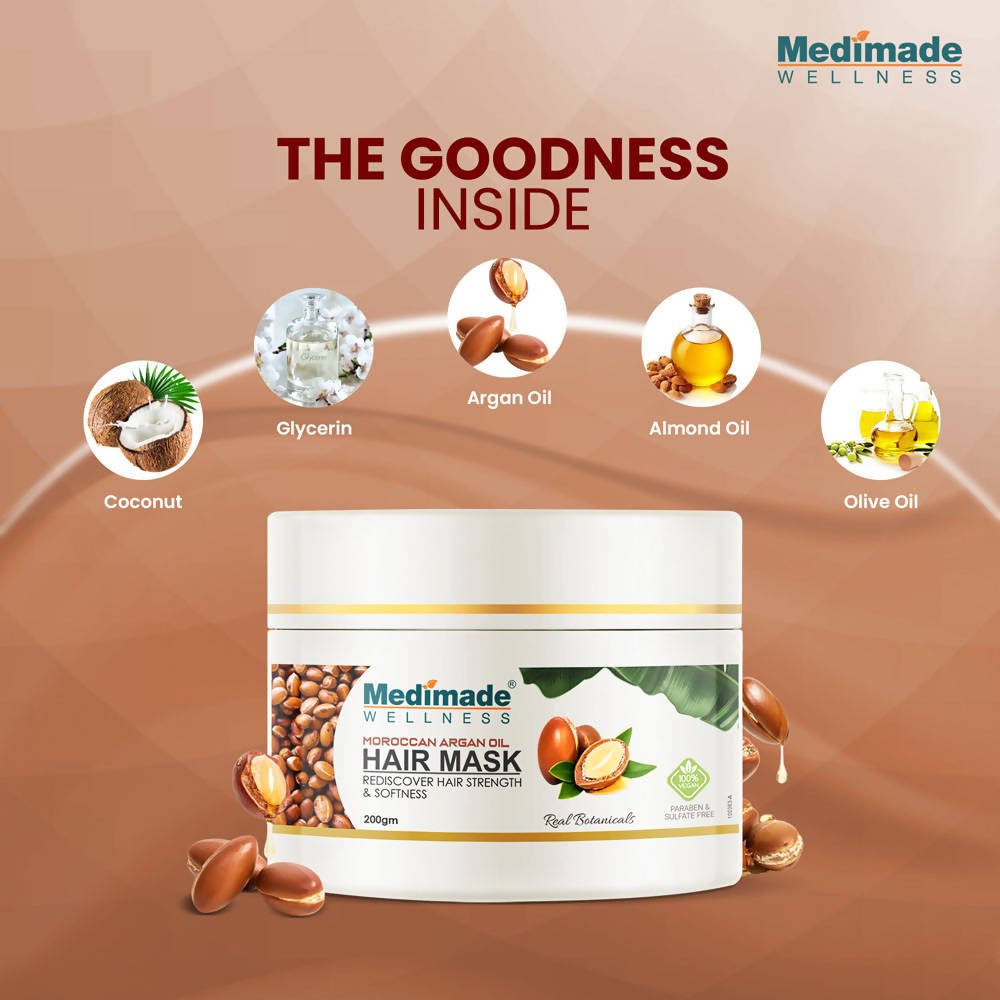Medimade Wellness Moroccan Argan Oil Hair Mask | Grocsy
