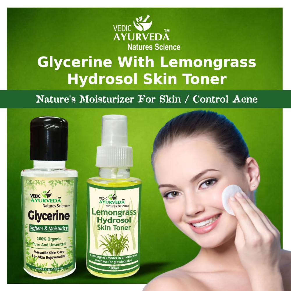VedicAyurveda Glycerine With Lemongrass Hydrosol Skin Toner | Grocsy