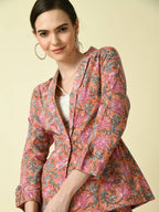 Myshka Women's Multi Cotton Printed jacket | Grocsy