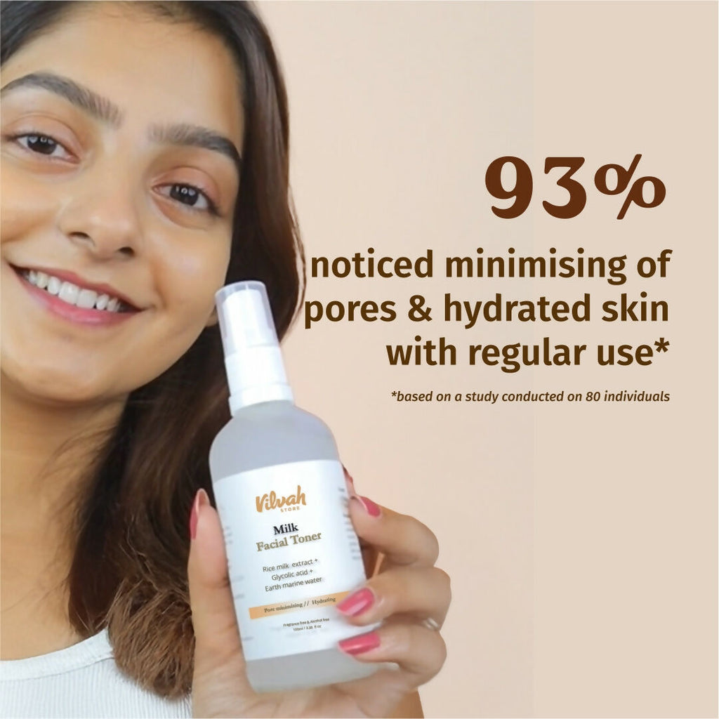 Vilvah Store Milk Face Toner (Earth marine water - Pore minimise) | Grocsy