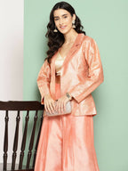 Ahalyaa Women's Traditional Wear Co-ods - Peach | Grocsy